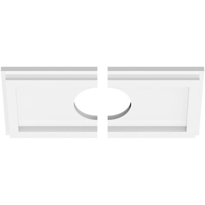 12"W x 6"H x 3"ID x 4"C x 1"P Rectangle Architectural Grade PVC Contemporary Ceiling Medallion, Two Piece