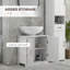 Meuble-lavabo de salle de bain, meuble-lavabo piédestal avec tablette réglable, blanc