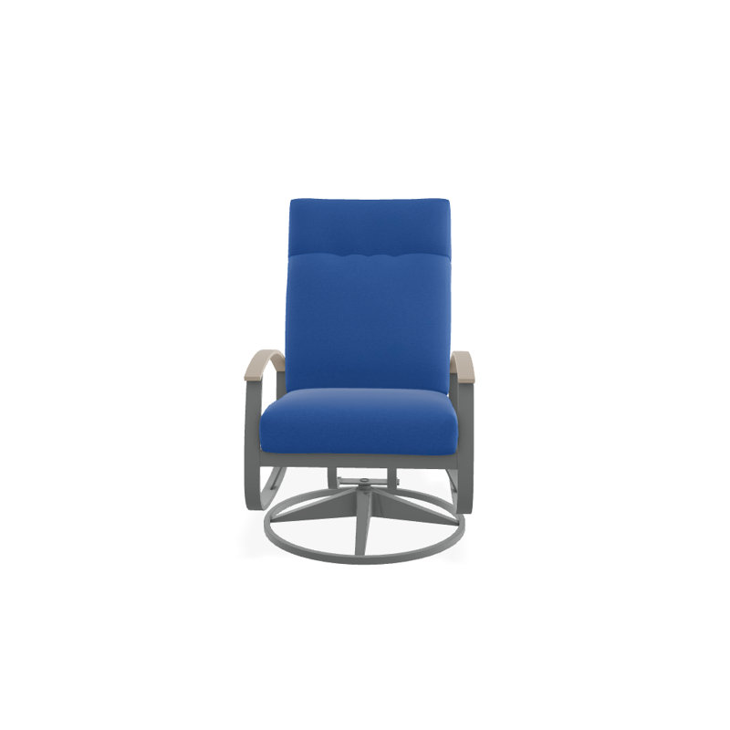 Chaise de patio pivotante avec coussins Askar, Graphite texturé, Azur, Désert P60