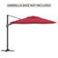 Parasol carré en porte-à-faux 11 pi avec lumière DEL 11 pi (sans base de parasol)