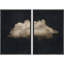 "Moody" noir pastel abstrait nuage minimaliste moderne, art mural 2 pièces-98126380-98126379