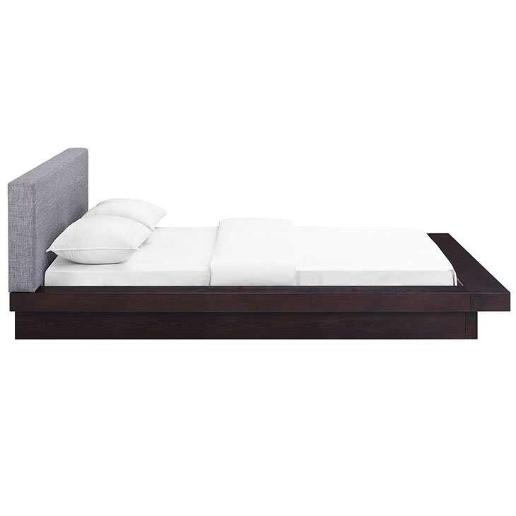 Modway Freja Queen Fabric Platform Bed, Cappuccino Gray