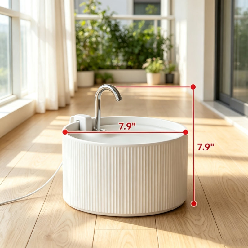 Pet Water Fountain, 2.2L Ceramic Automatic Pet Drinking Fountain with 4-Layer Filtration System, Low Noise Water Pump, Dishwasher Safe Pet Fountain for Cats and Small Dogs