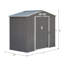 Remise de rangement extérieure de 7 pi x 4 pi Outsunny, remise en métal pour outils de jardin avec trousse de fondation, double porte verrouillable, bouches d'aération et toit incliné, pour cour, patio, pelouse, gris-98192076-98192075