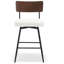 Swivel Upholstered Counter Stool with Metal Frame-407681867
