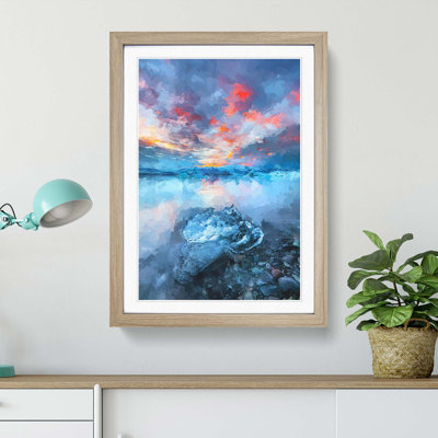 Iceland View in Abstract - Framed Print