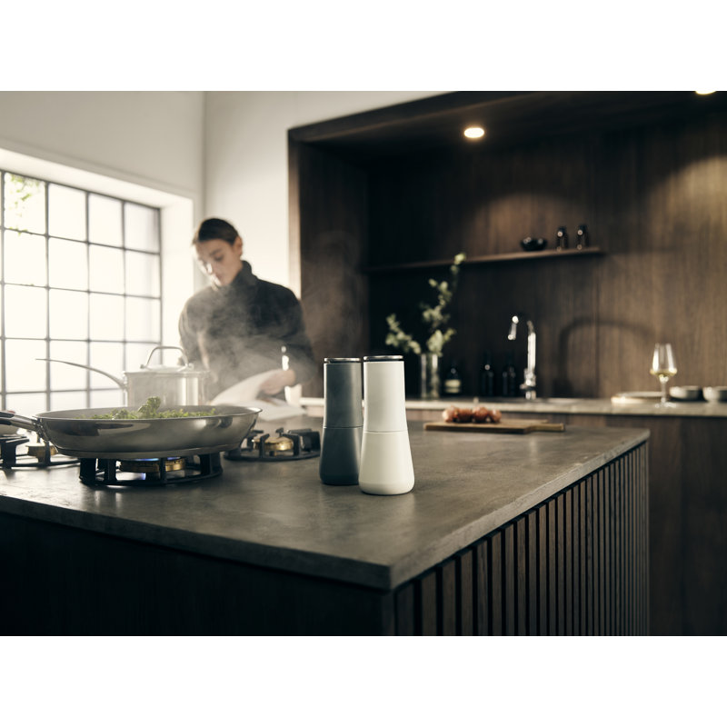 Milltop Non-Spill Salt and Pepper Mills, Gray
