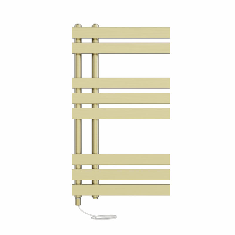 Azueta Designer Towel Rail Heated Towel Rails, Brushed Brass, 80cm H x 45cm W x 7.35cm D
