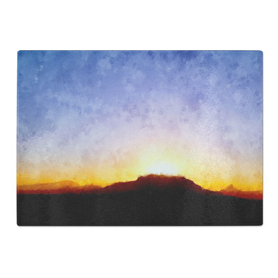Tempered Glass Table Mountain at Sunset Chopping Board