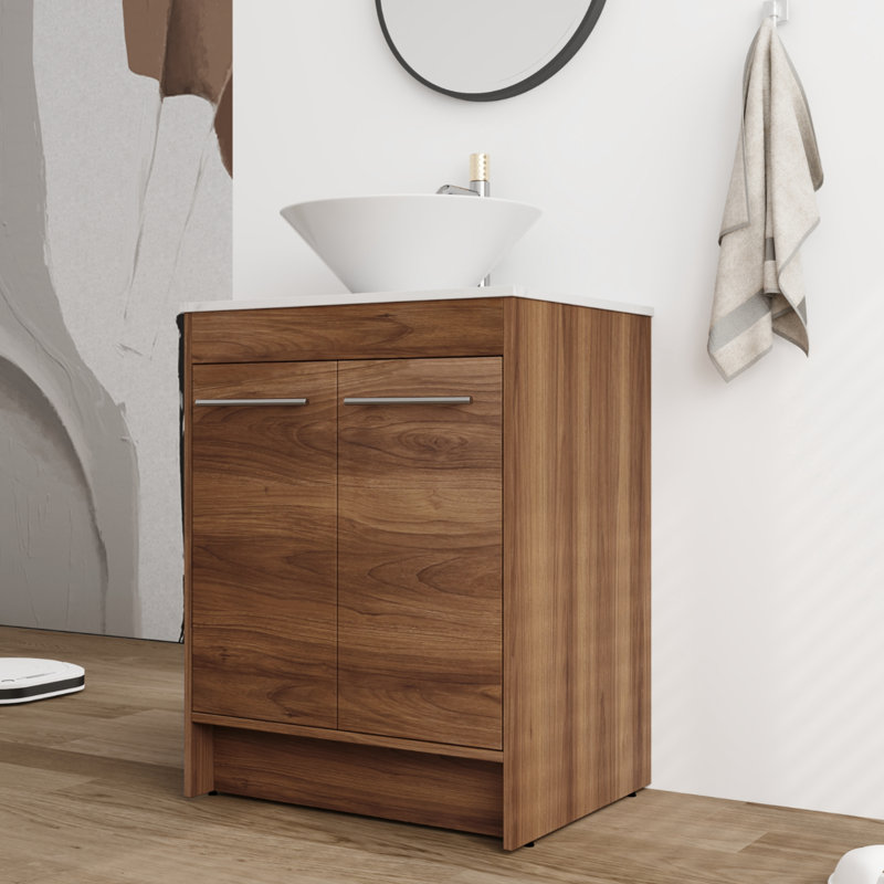 Katanna 23.94 " W Freestanding Standard Free Standing 1 Single Vanity Bathroom Vanity With Stone Top