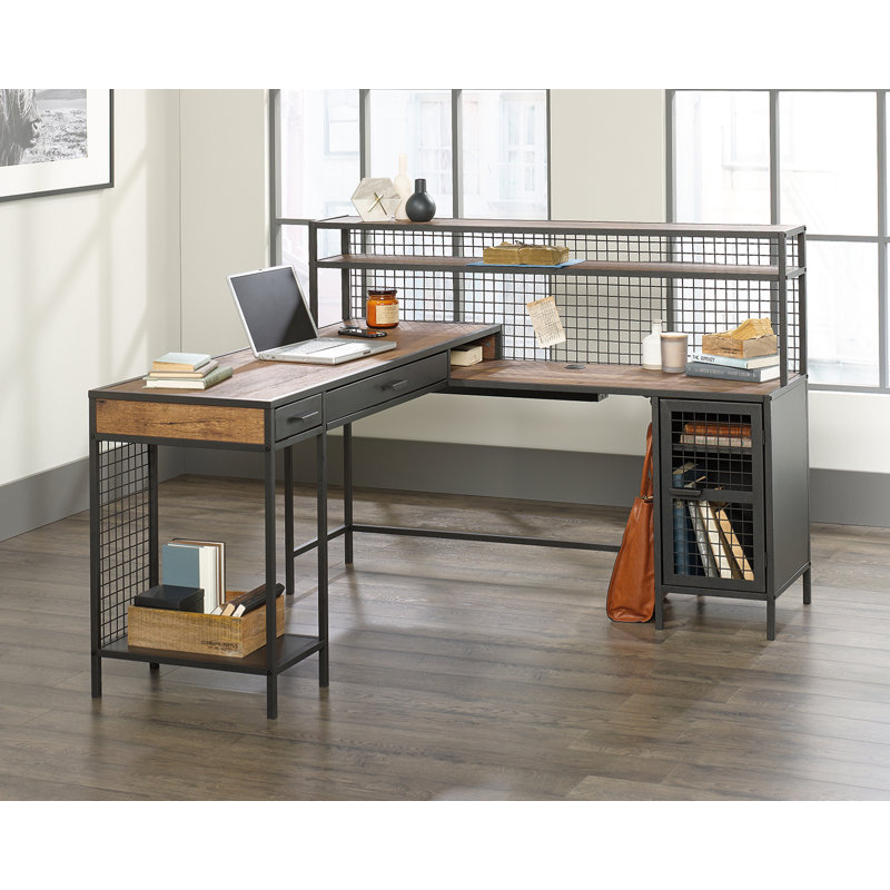 Xan L-Shaped Solid Wood Base Computer Desk