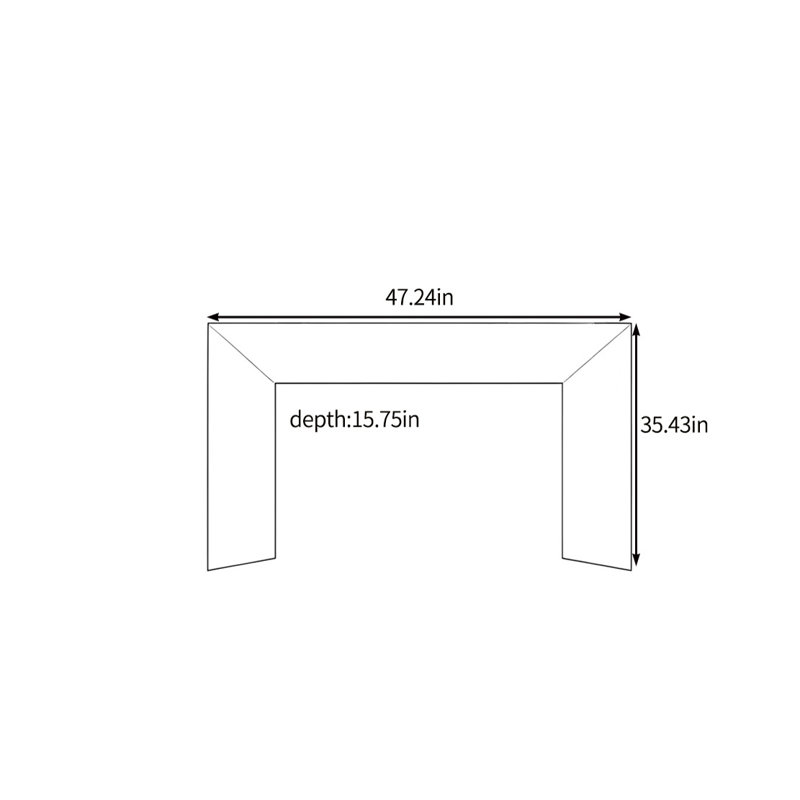 Console moderne et simple, H 35,43 po x l 47,24 po x P 15,75 po, Noir