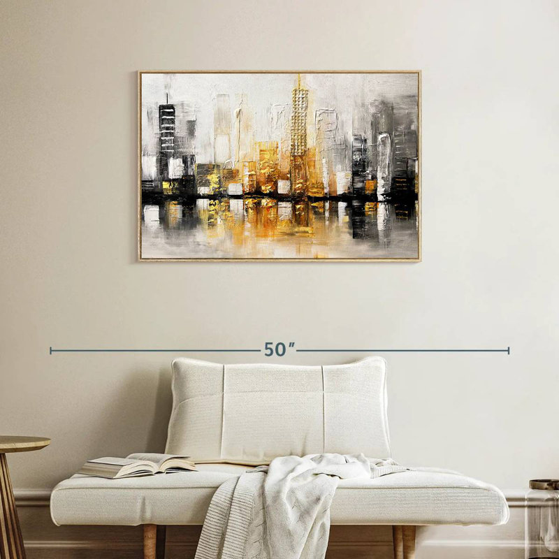 City View I, Cadre flottant en bois naturel, 37 po x 25 po