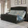 DuJuan 50.8" Adjustable Bed with Velvet Upholstered and Deep Button Tufted Headboard, with Dual Motor/ Nailhead Trim Wingback
