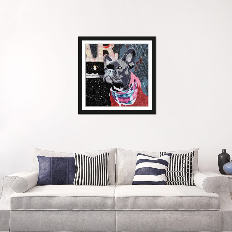«Biggie in Red», reproduction d'art sur toile tendue, H 24 po x l 24 po x P 1 po, Papier d'art encadré noir, Blanc