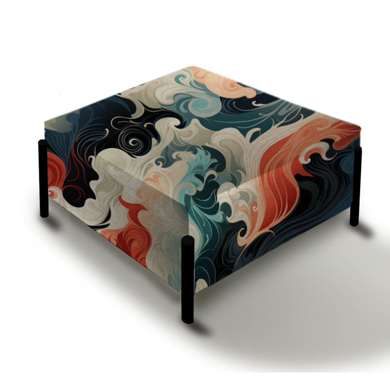 Calligraphy Essence - Grand repose-pieds carré oriental