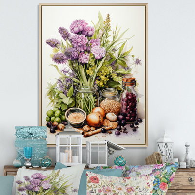 «Purple Green Food Herbs A Delicate», reproduction d'art sur toile
