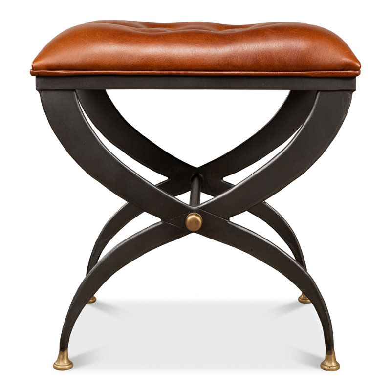 Leather Accent Stool