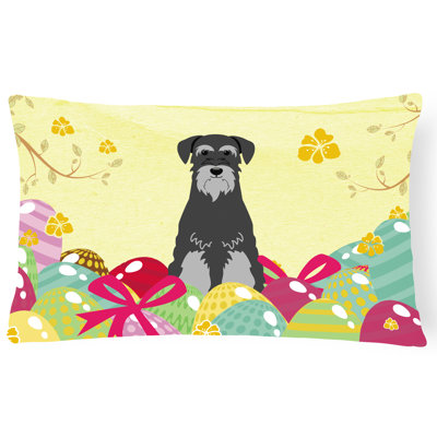 Coussin lombaire schnauzer standard de pâques œufs