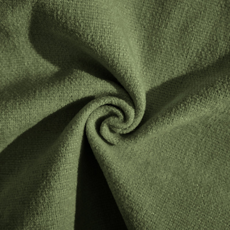 Grand canapé d'angle modulaire, structure en bois et chenille 4 places, style moderne et écologique., Vert