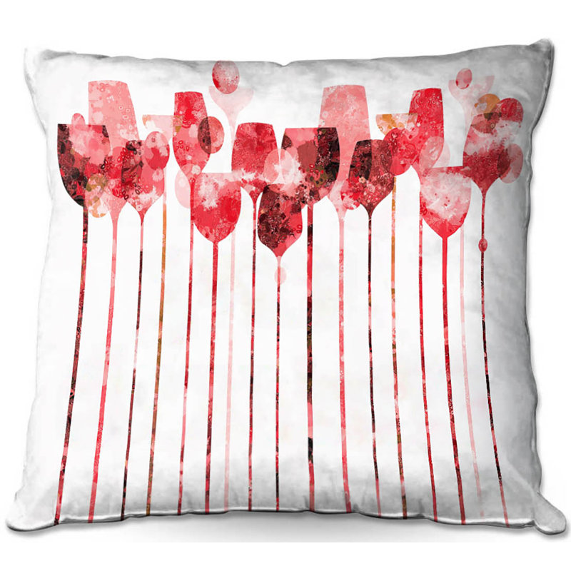 Reversible Throw Pillow, 20" x 20", Red/Pink