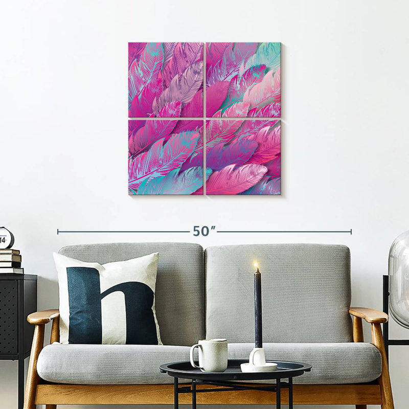 Kerner Iridescent Pink Feathers, 26'' H x 26'' W