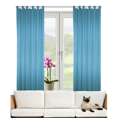 Friedland Synthetic Tab Top Curtain Pair, Opaque