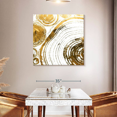 " Golden Rings Abstract Canvas Print "