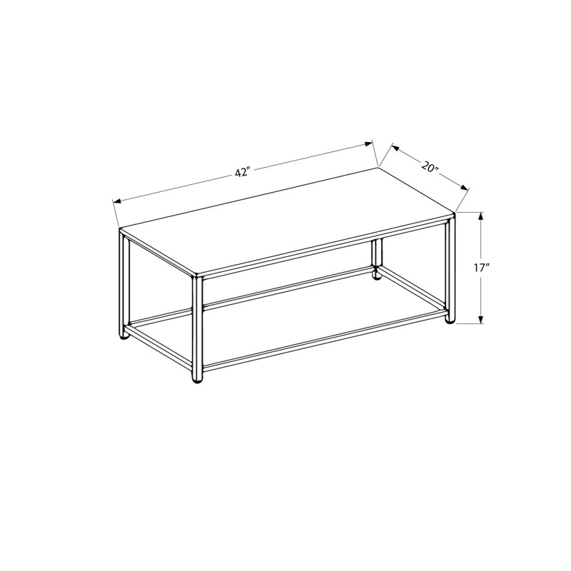 Table basse rectangulaire avec dessus en carreaux bleus - 107 cm de long, structure en métal gris, idéale pour le salon.