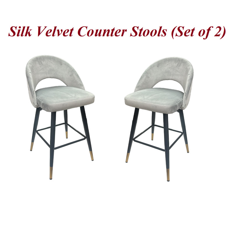 Tabouret de comptoir 26 po Ludwin, Gris