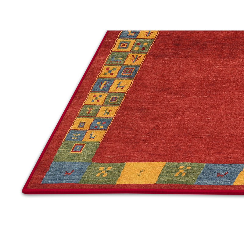 Tapis abstrait rouge / vert Leyte, Rectangle 2 pi x 3 pi