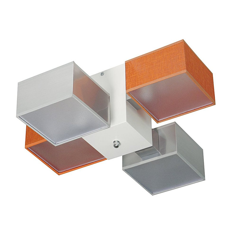 Miranda Semi Flush Mount, Wenge, Silver/Orange, translucent