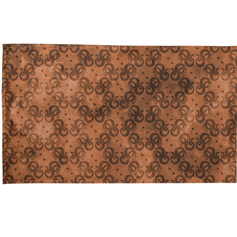 Serviette de thé à motif serpents, Polyester sergé, Orange
