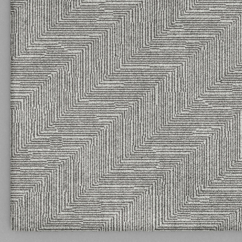 Tapis gris tissé à la machine Urbana, Rectangle 5 pi 3 po x 7 pi