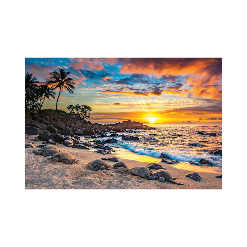Coucher de soleil avec la balle - Estampe numérique sur toile tendue avec châssis, H 26 po x l 40 po