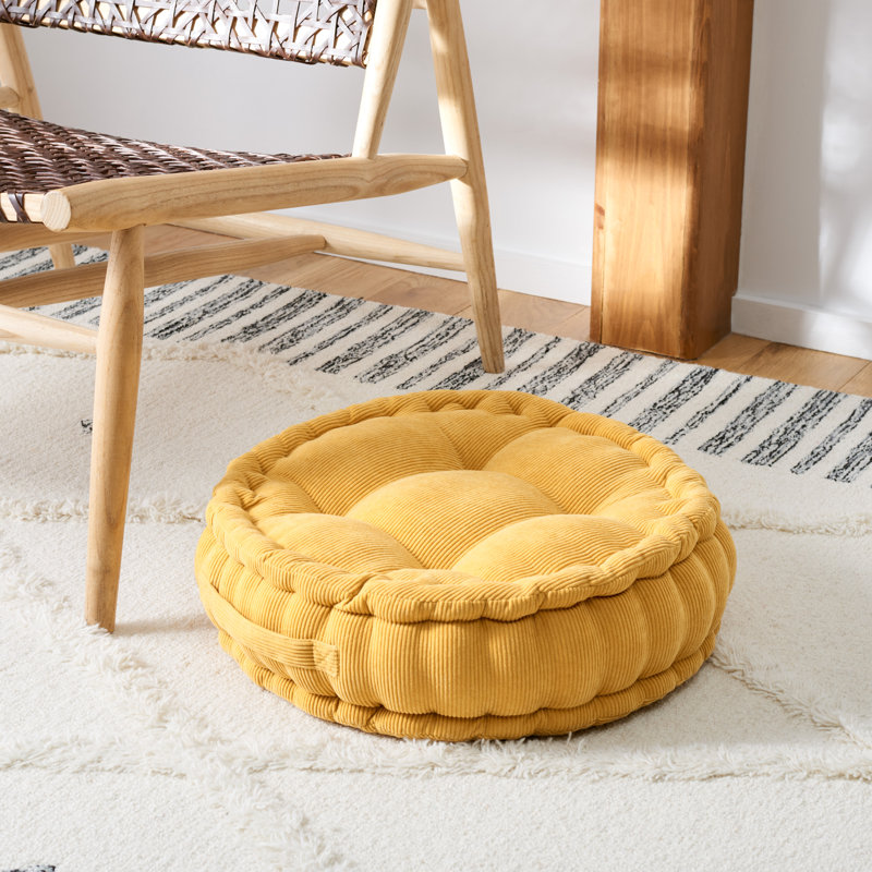  Round Floor Pillow, Yellow