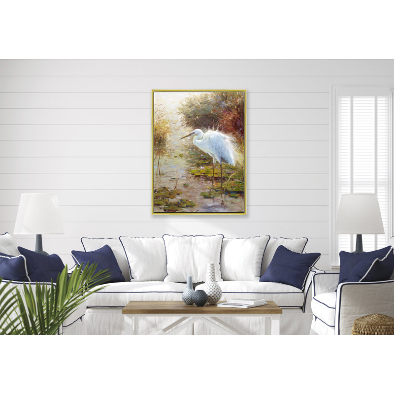 The Silent Wader, 42" H x 32" W, Gold