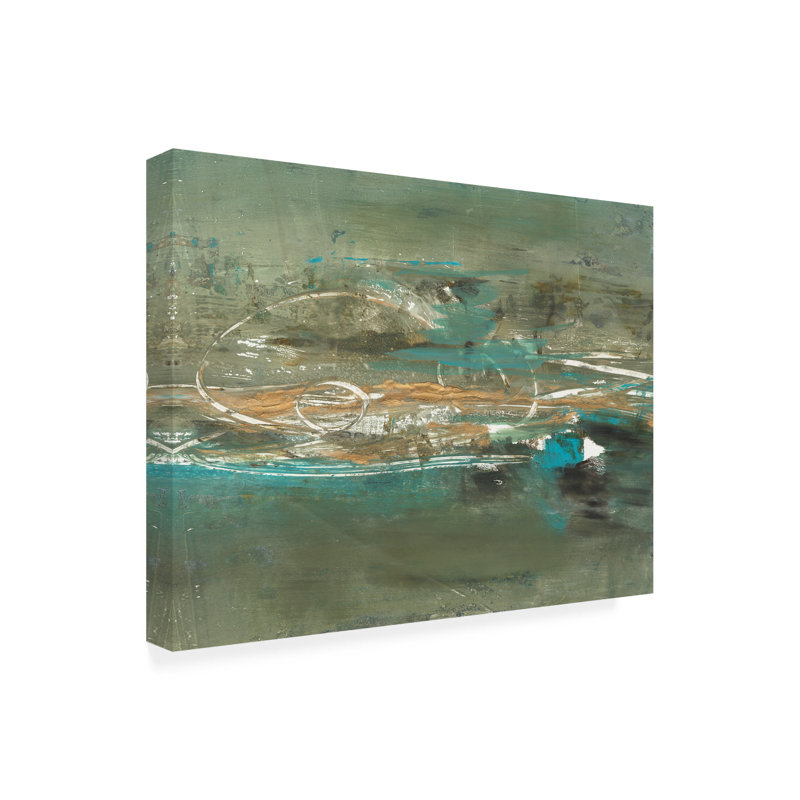 Gerwyn Misty Lake II, peinture sur toile, H 35 po x l 47 po x P 2 po