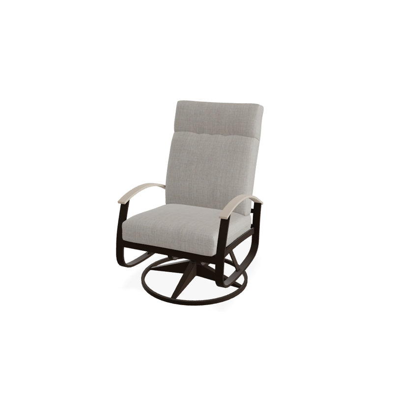 Belle Isle Outdoor Swivel Lounge Chair, Mineral Blue, Desert P60, Textured Kona