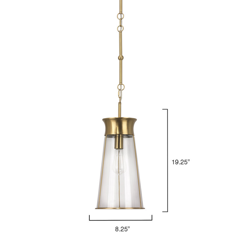 1 - Light Pendant, Antique Brass