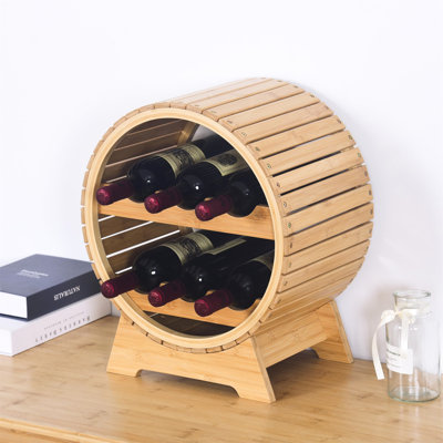 Open Shelving Wine Bottle Rack Brown