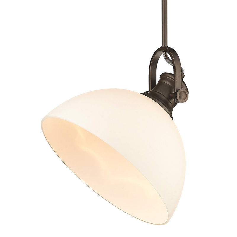 Bales 1 - Light Shaded Pendant, Opal Glass, Rubbed Bronze
