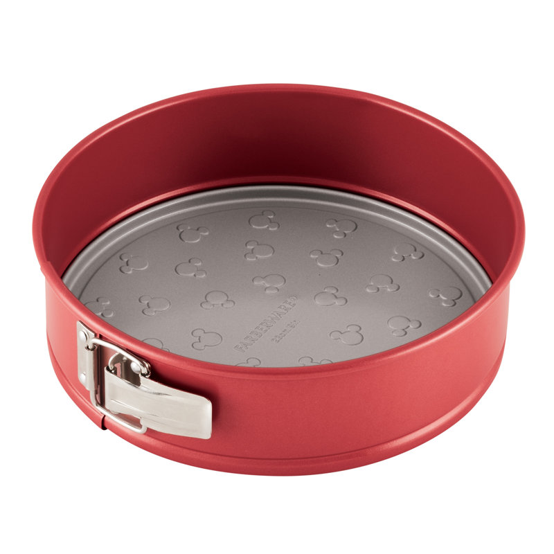 Farberware Disney Bake With Mickey Mouse Nonstick Round Springform Pan, 9 Inch, Red