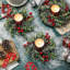 Xmas Candle Rings Wreaths With Candle Holders - 4 Pcs, Christmas Centerpieces For Table, Home Decor