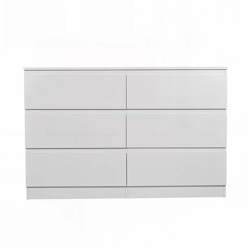 Commode 6 tiroirs, Blanc