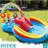 Inflatable Water Slide & Kids Pool, Rainbow Ring Play Center - Outdoor -Up Splash Pad W/ Sprinkler For Toddlers Ages 2+