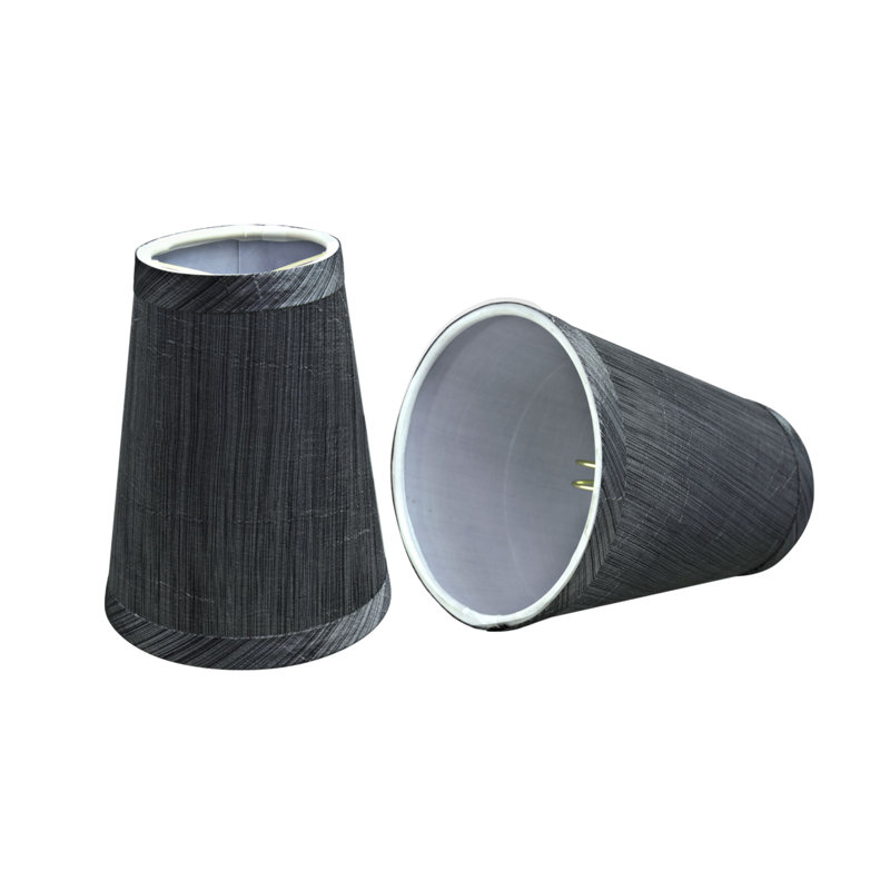 Abat-jour empire H 5 po (attache) gris/noir
