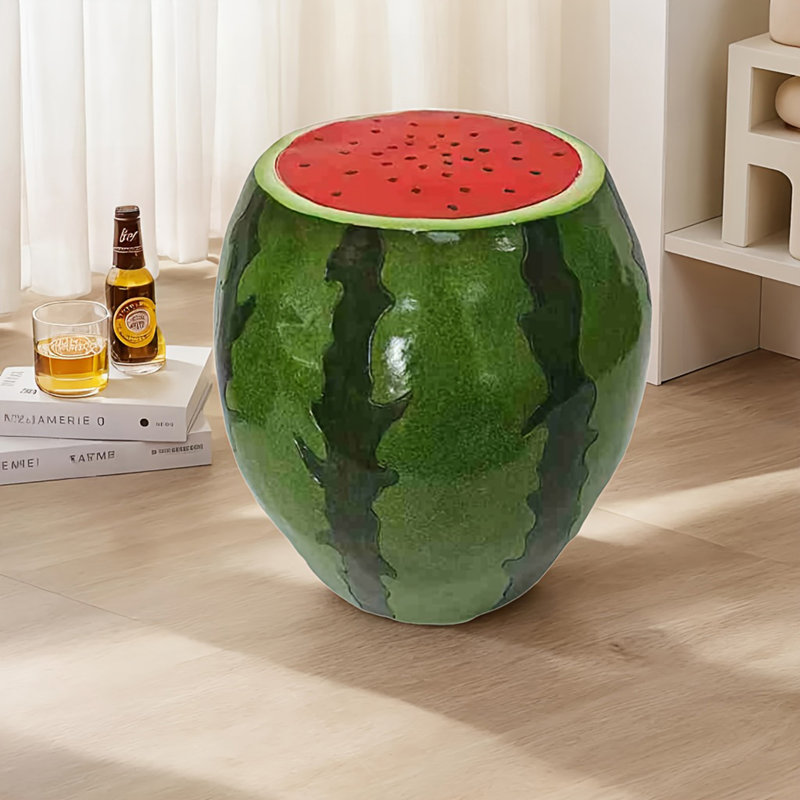Tabouret de fruits Watermelon, tabouret en résine surdimensionné, table d'appoint