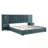 Queen Size Chenille Upholstered Bed With Bedside Table-7776726