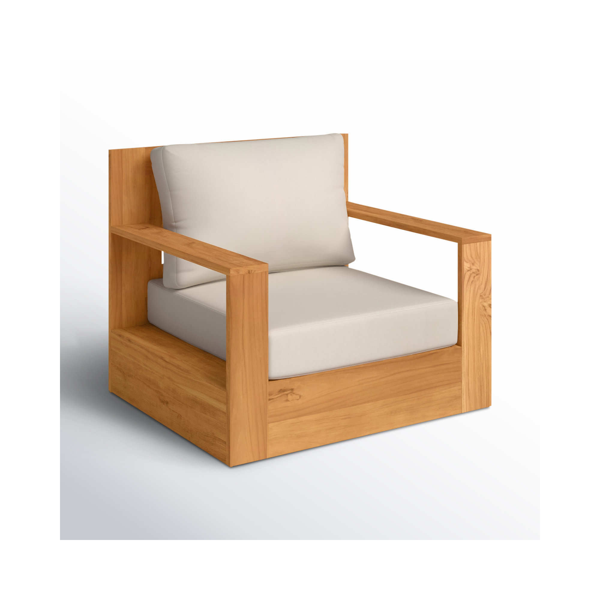 Azul Kauai Brazilian Teak Patio Chair, Beige